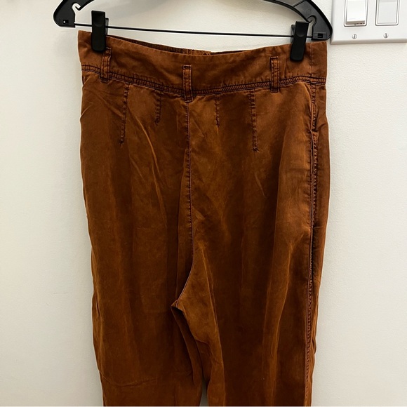 Free People Run Wild Trousers Western Pleated Cotton Pants Size 10 - Picture 6 of 8